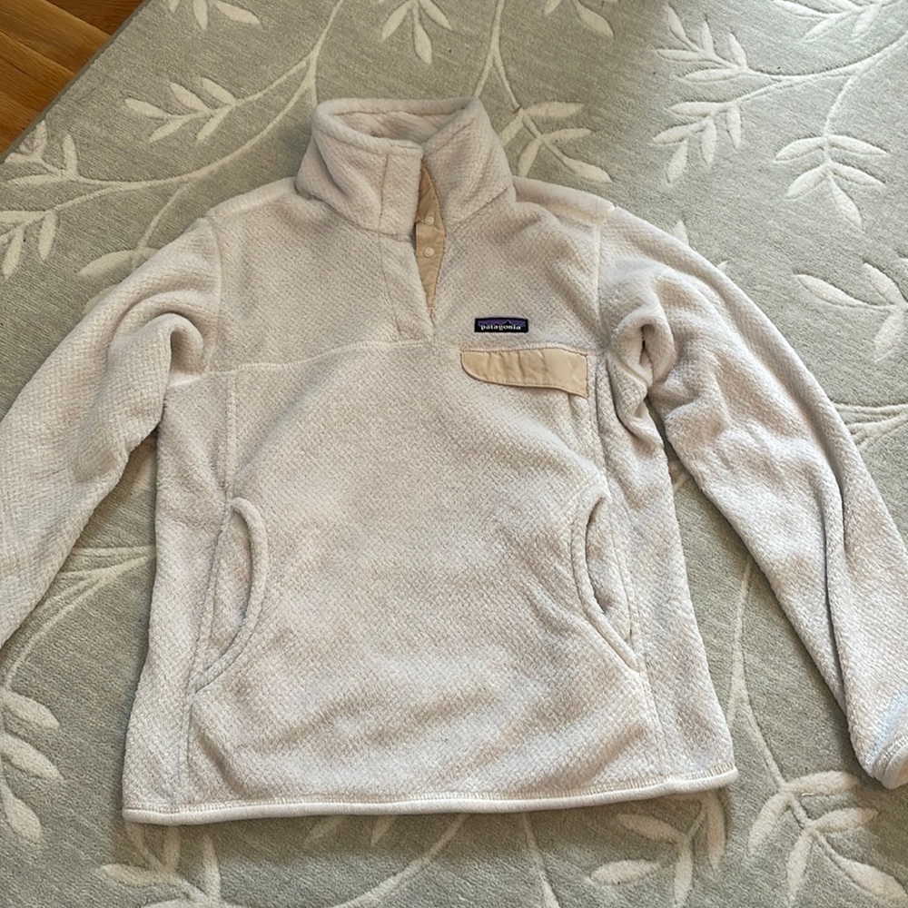 Patagonia white retool sweater